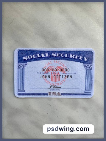 USA SSN Photolook - White Background (Front)
